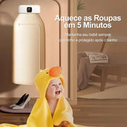 SecaBox aquecendo toalhas e roupinhas de bebê